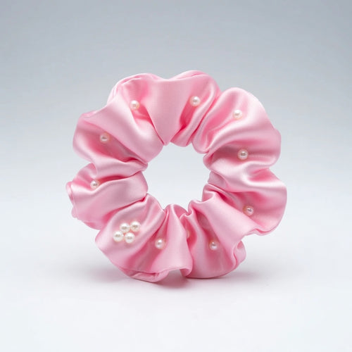 Vela Pearl Silk Scrunchies Hair Ties