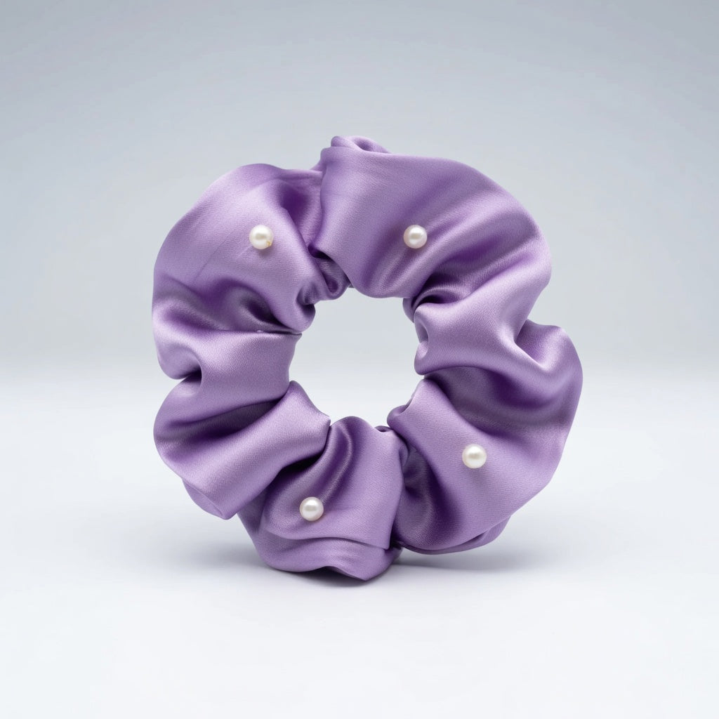 Vela Pearl Silk Scrunchies Hair Ties